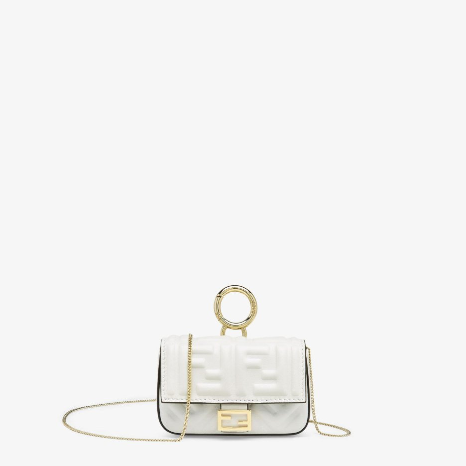 Femme FENDI Sacs Miniature | Bijou De Sac Nano Baguette Blanc