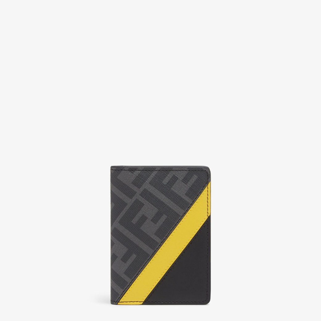 Homme FENDI Porte-Cartes | Porte-Cartes Fendi Diagonal Gris